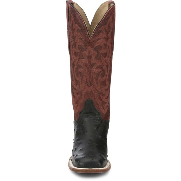Justin Cowgal Black Full Quill Ostrich Western Boots (Size 9B) - Picture 6 of 9